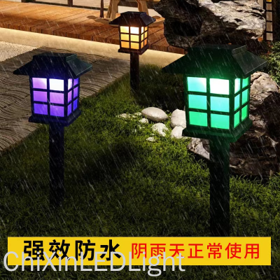 LED Solar Ground Lamp Outdoor Waterproof Courtyard Lighting Lamp Villa Garden Solar Small Palace Square Light