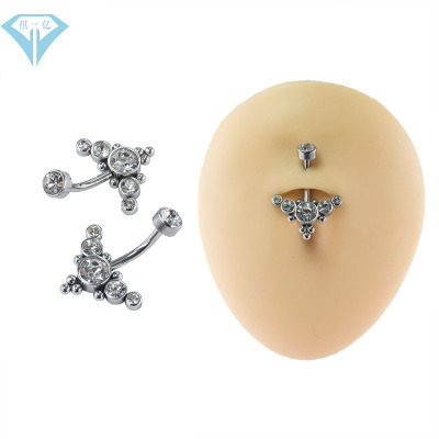 and American E-Commerce New SUNFLOWER Belly Ring Dragonfly Steel Ball Welding Navel Stud Factory Direct Wholesale