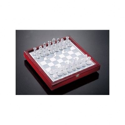 Educational Toys Backgammon Glass Chess Set In Wooden Box