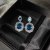 European and American New Luxury Colored Gems Set Inlaid Sea Blue Topaz Ring Citrine Stud Earrings Pink Diamond Necklace