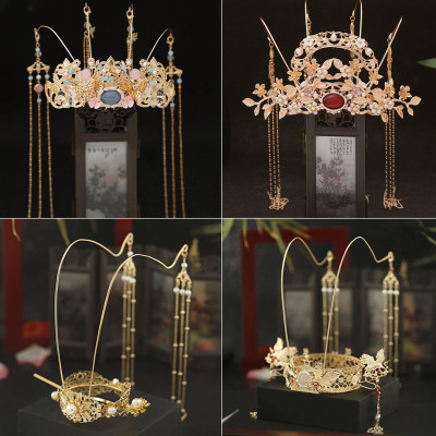 Long Fringe Retro-Style Accessories Ming Classical Temperament Top Crown Xiuhe Head Crown Ancient Costume Ornament