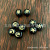 Black Micro Glass Bead Bronzing Printed Four-Petal Flower Moon Flower Starfish Bracelet Necklace DIY Glass Bead Accessories