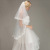 2022 White Ivory Short Narrow Lace Veil with Comb