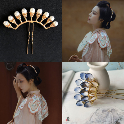 Han Chinese Clothing Hair Accessories Super Fairy Costume Headdress Antique Hair Clasp Hairpin Hair Accessories