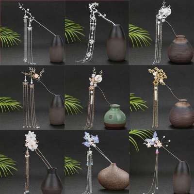 Antiquity Hair Clasp Hairpin Tassel Hair Pin Bun Hair Ornament Female Han Chinese Clothing Headdress Accessories