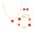 Steel Necklace Ear Stud Bracelet Three-Piece Set Simple Matching Color Protection Real Gold Electroplating Ornament