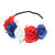 and American Artificial Rose Flower Elastic Ribbon Bridal Holiday Garland Headdress Flag Rainbow Color Hair Accessories