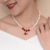 Dikou Carnation Rose Natural Freshwater Pearl Necklace Mother Rose Red Agate Pendant