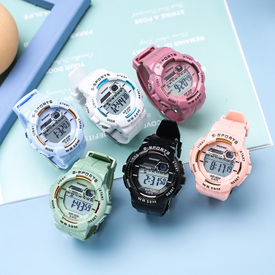 Children's Watch Women's Sports Waterproof Luminous High School Junior High School Student Electronic Watch Children Girl Simple Temperament Women's Watch