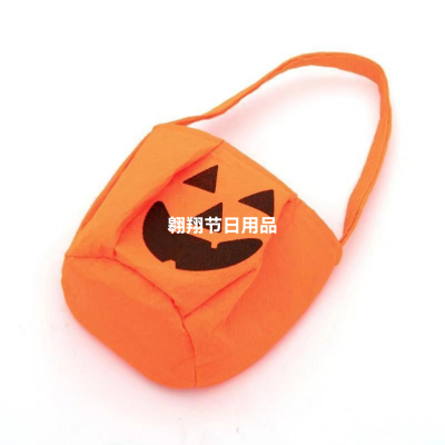 Halloween Pumpkin Bag Portable Props Stereo Printed Non-Woven Farbic Candy Bag Halloween Products Factory Direct Sales
