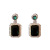 Zircon Emerald Crystal Geometric Earrings and Necklace Set Vintage Premium Stud Earrings Temperament Clavicle Chain
