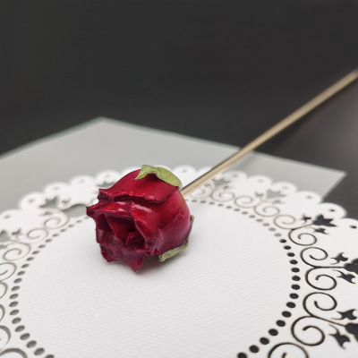 New Epoxy Rose Hairpin Ancient Style Bun Decoration Retro Fashion Headdress Ornament Dried Flower Simple Fairy