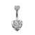 Stainless Steel Zircon Color Copper Clip Zircon Heart-Shaped Special Mining Belly Ring Navel Decoration Piercing Jewelry