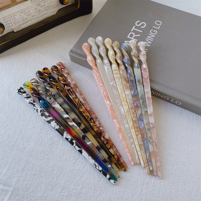 Retro Style Simple Floral Cellulose Acetate Sheet Hairpin Updo Pin Cushion Style Hairpin Japanese Hair Accessories Girl