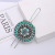 Fashion Retro Hairpin Europe and America Cross Border Hot Sale Turquoise Flower Temperament Archaistic Headdress Updo