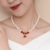 Dikou Carnation Rose Natural Freshwater Pearl Necklace Mother Rose Red Agate Pendant