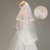 2022 White Ivory Short Narrow Lace Veil with Comb