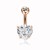 Amazon New Heart-Shaped round Piercing Jewelry Belly Ring Copper Inlaid Zircon Stainless Steel Navel Nail Spot