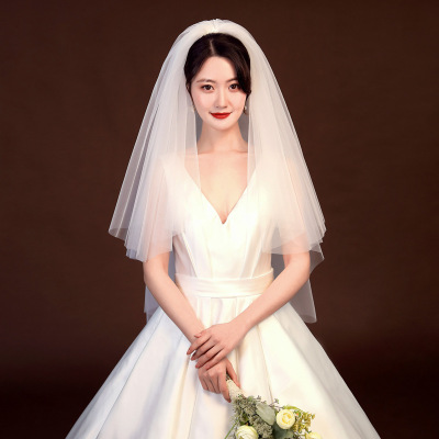 Bridal Wedding Etiquette Veil Wedding Dress Wedding Plain Gauze Photo Travel Photo Photography Modeling Yarn 2082