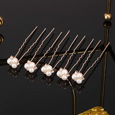 Simple New Bridal Headdress Pearl Rhinestone Hairpin Pin Wedding Decoration Accessories Wedding Jewelry Wholesale