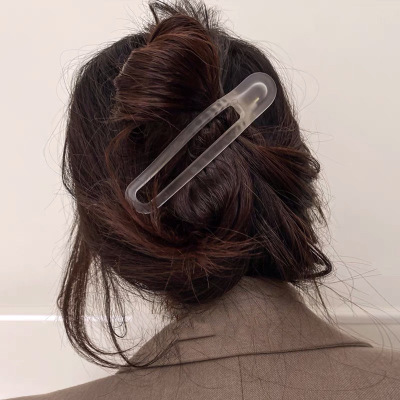 Korean Hairpin Ins Elegant Lazy Matte Transparent Acrylic Wash Hair Updo Holder Shark Hairpin