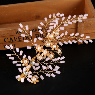 Foreign trade hot selling bridal flower headdress crystal be