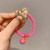 Fluorescent Color Ins Girls Elegant Cute Color M & Amp; M Beans round Peach Heart Female Hair Rope Hair Rope Hair Ring