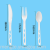 Environmentally Friendly High Quality Disposable Tableware Takeaway PLA Plastic Knife, Fork and Spoon White Knife, Fork and Spoon Suit Independent Packaging
