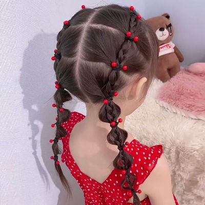 Red Bean Rubber Band Does Not Hurt Hair Braid Headwear Hair Ring Korean Girls Baby Simple Hair Ring Hair Accessories
