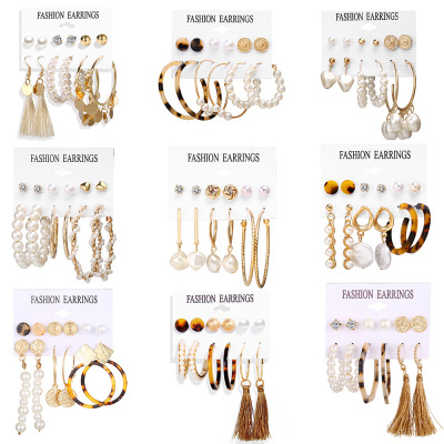 DIY Fashion Jewelry Boho Geometric Tassel Earrings Round Hea