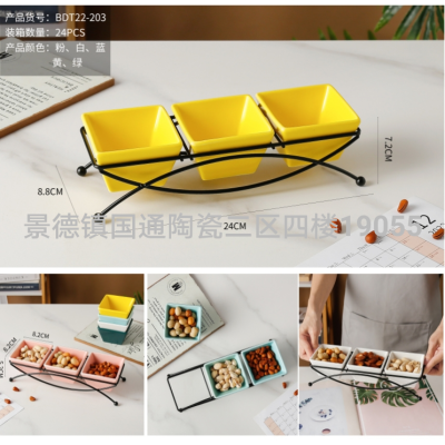 Dim Sum Dish Cake Plate Ceramic Sealed Can Storage Tank Sealed Jar Coffee Pot Sucrier Foreign Trade Export Plate