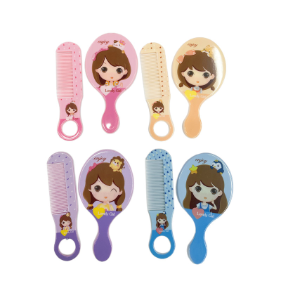 Cartoon Children's Small Mirror Set Comb + Mirror