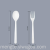 Environmentally Friendly High Quality Disposable Tableware Takeaway PLA Plastic Knife, Fork and Spoon White Knife, Fork and Spoon Suit Independent Packaging