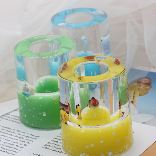 acrylic round milk oil drops student desktop creative cartoon pen holder graduation gift gift for school opening