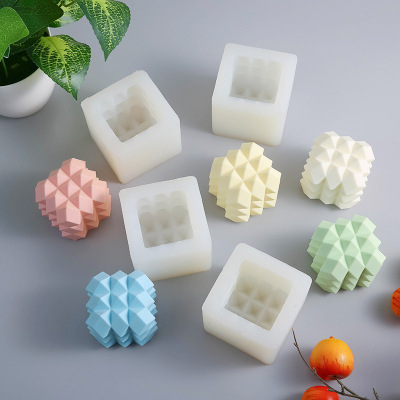 Three-Dimensional Pointed Cube Candle Silicone Mold Creative Baking Cake Decorations Mold