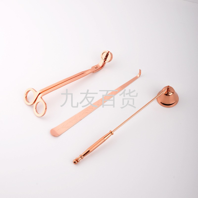 Domestic Aromatherapy Extinguishing Candle Tool Three-Piece Suit Extinguishing Candlewick Scissors Bell Cover Hook Igniter Candle Suppressor