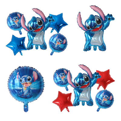 New Star Baby Stitch Cartoon Anime Aluminum Foil Balloon Set Birthday Party Decoration Children's Toys