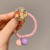 Fluorescent Color Ins Girls Elegant Cute Color M & Amp; M Beans round Peach Heart Female Hair Rope Hair Rope Hair Ring