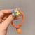 Fluorescent Color Ins Girls Elegant Cute Color M & Amp; M Beans round Peach Heart Female Hair Rope Hair Rope Hair Ring