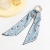 Korean Style Printed Silk Scarf Hair Ring Bow Pearl Hair Rope French Scarf Ribbon Bandeau Women's Ponytail Rope D612