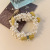 Spring and Summer Comely Pearl Bracelet Flower Hairband Bun Cute Dual-Purpose Hair Rope High Ponytail Bow Rubber Band