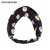 Cross-Border New Arrival European and American Fruit Printed Elastic Cross Hair Band Extra Wide Version Elastic Knot in the Middle Sports Headband