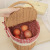 Hand-Woven Rattan Woven Storage Basket Picnic Basket Dinner Basket Rattan Woven Outdoor Portable Picnic Basket Fruit Basket