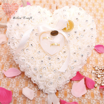 European and American Fashion J Wedding and Wedding Supplies Handmade 003pe Heart-Shaped Ring Box Ring Pillow