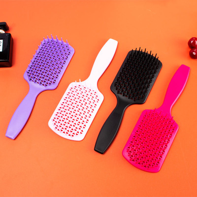 Cross-Border Hot Selling Hollow Mesh Massage Comb Wet and Dry Anti-Static Knotted Household Plastic Scalp Massage Comb Massage Comb