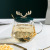 Nordic Style Gold-Plated Antlers Mug Transparent Glass with Cover Spoon Office Household Water Cup Breakfast Cup