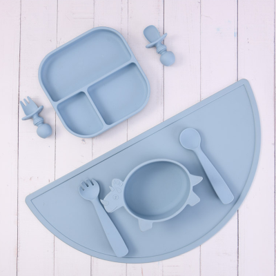 Wholesale Baby Rice Spoon Bib Baby Food Training Silicone Bowl Integrated Silicone Plate Manufacturer