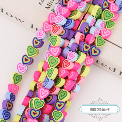Polymer Clay Love Color Beaded DIY Loose Beads Bracelet Pendant Accessories Wholesale Handmade Creative Bohemian Necklace