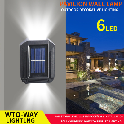 Solar Outdoor Yard Lamp Household Wall Lamp Decorations Arrangement Wall Washing Wall New up and down Luminous 
