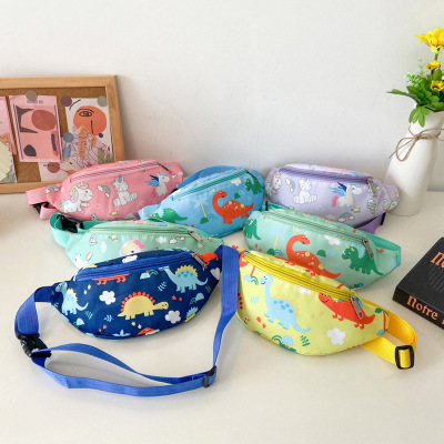 Children's Pockets Cute Cartoon Little Dinosaur Boy Messenger Bag Fashion Girls Coin Purse Chest Bag Wholesale